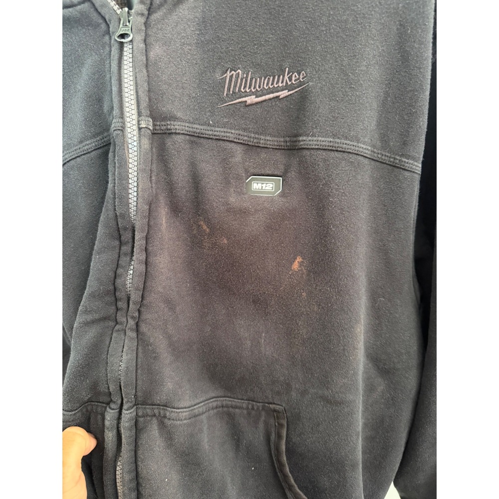 Milwaukee M12 Heated Gear Full Zip Hoodie Black Waffle Knit Thermal Mens 2X - Picture 4 of 8